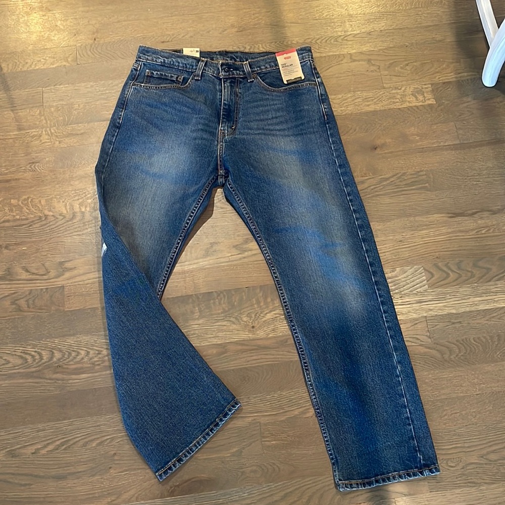 Men’s Levi 505 regular stretch dark denim jeans